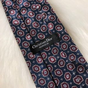 Christian Dior ⚜️ Burgundy & Navy Designer Tie